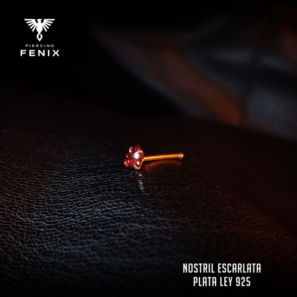 Nostril Escarlata - Plata Ley 925