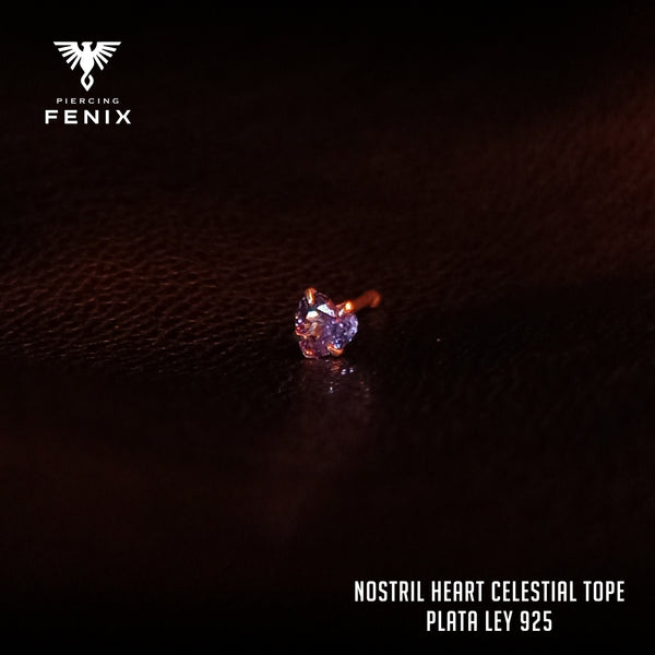 Nostril Heart Celestial Tope - Plata Ley 925