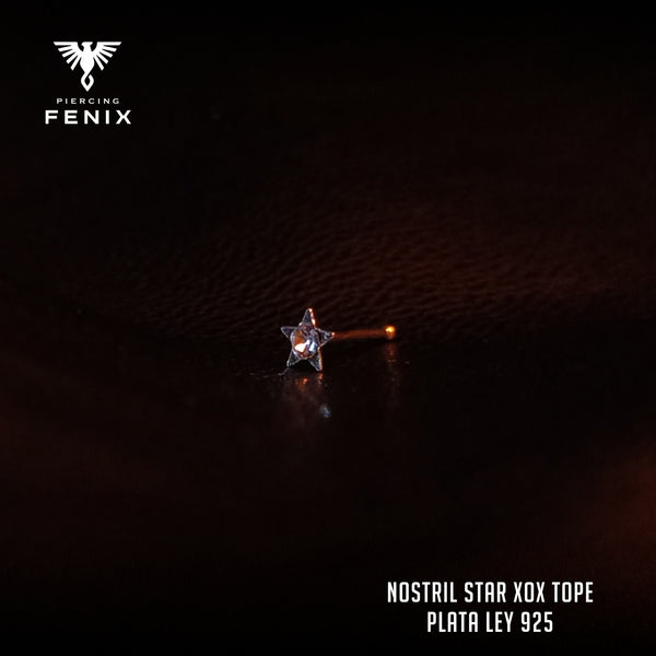 Nostril Star XOX Tope - Plata ley 925