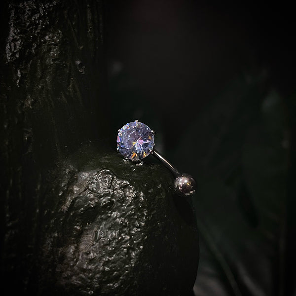 Diamante Resplandeciente Ombligo de Acero Quirúrgico
