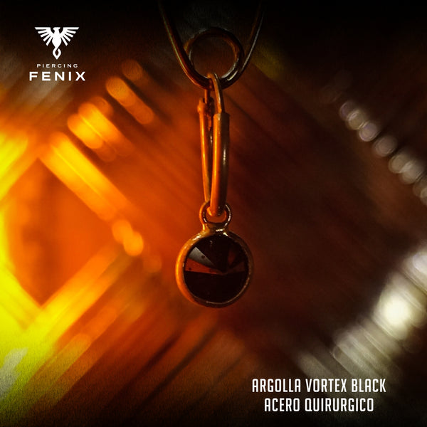 Argolla Vortex Black - Acero Quirurgico