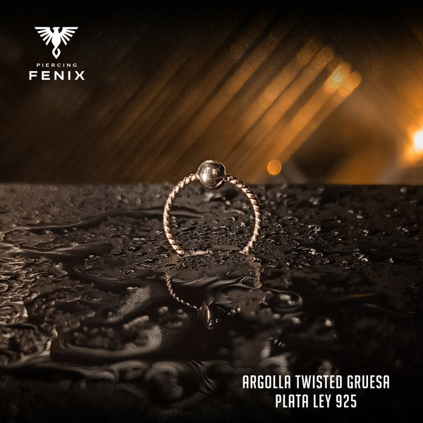 Argolla Twisted Gruesa Plata